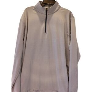 Gen Teal Pinstripe Quarter-Zip Long Sleeve, Men's XL